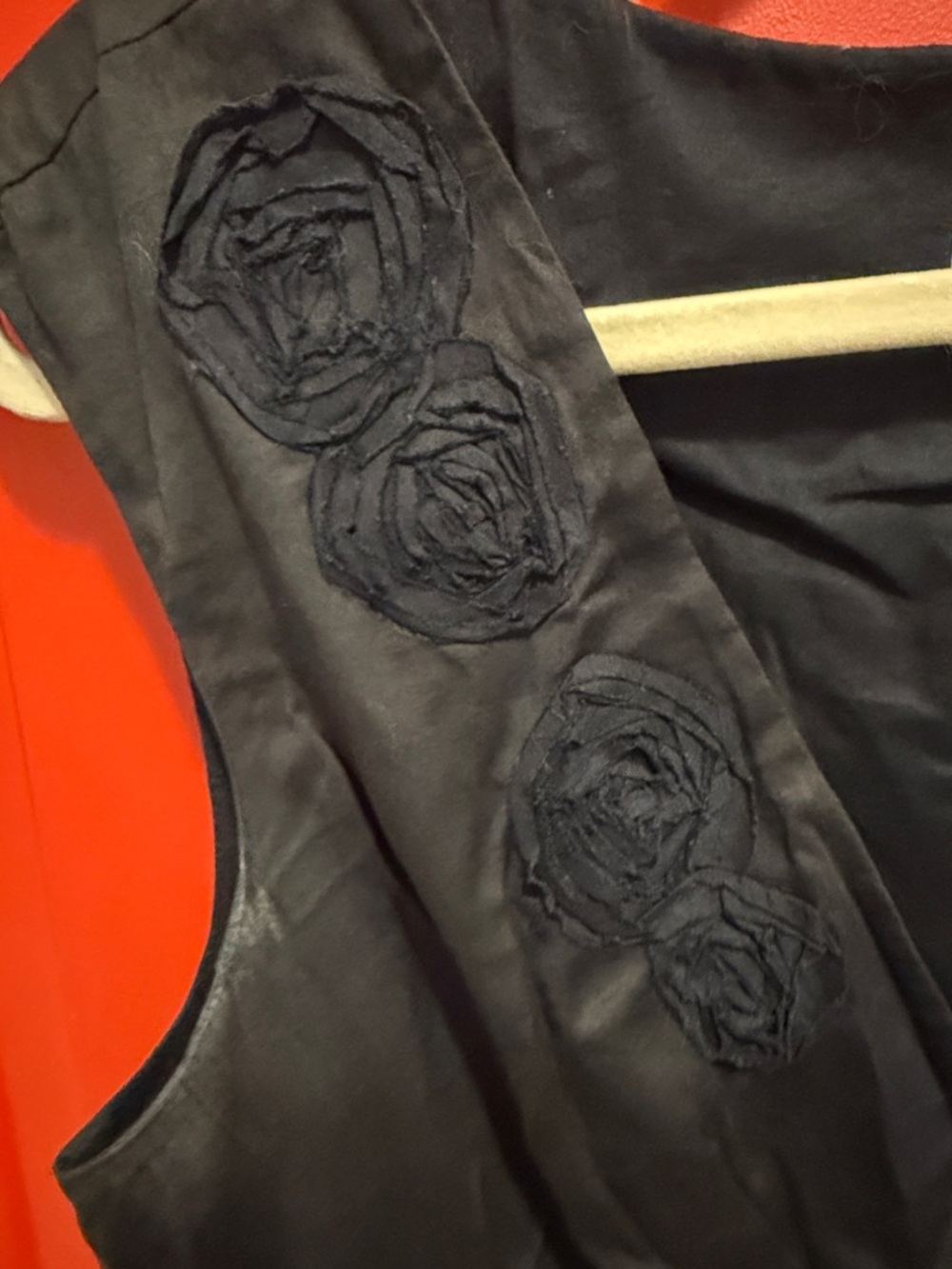 LOFT Black Sleeveless Midi Dress with Rosette Accents - Picture 3 of 4